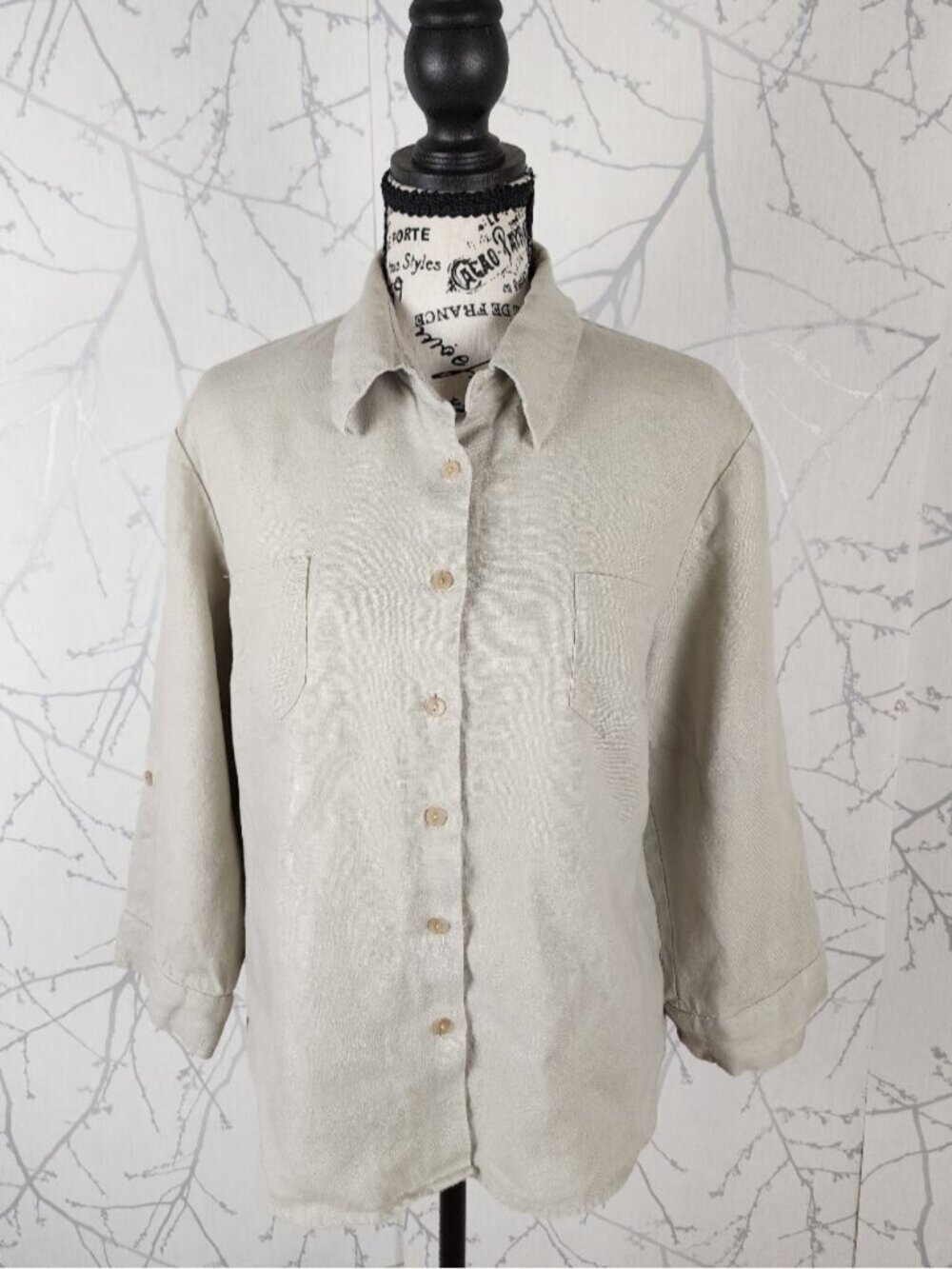 Outfit JPR Beige 100% Linen Button Front Shirt